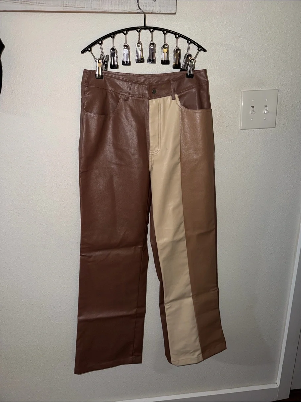 Bailey Rose Colorblock Faux Leather Pants M Y2K *See Condition Note*